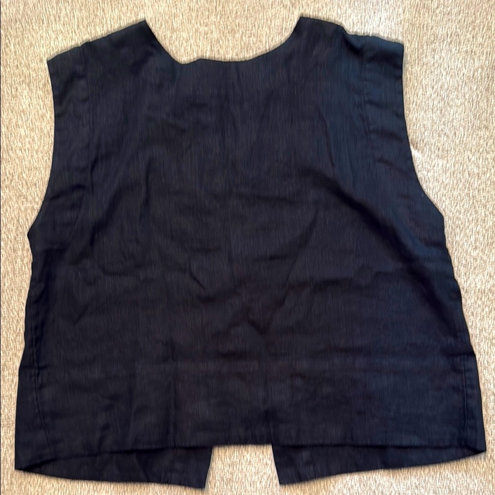 Madewell Bateau Neck Tank in 100 Linen. Size Medium